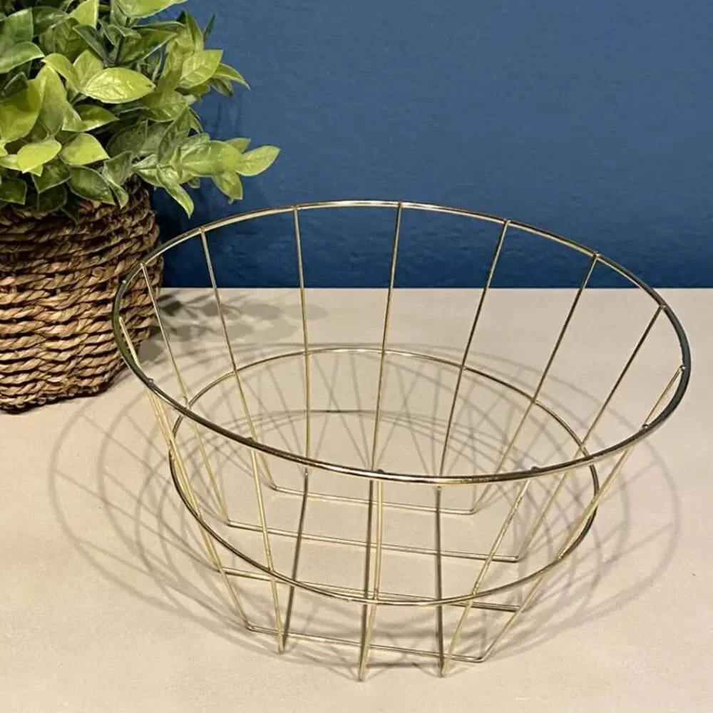 Essentials Gold Round Baskets (2) New With Tags